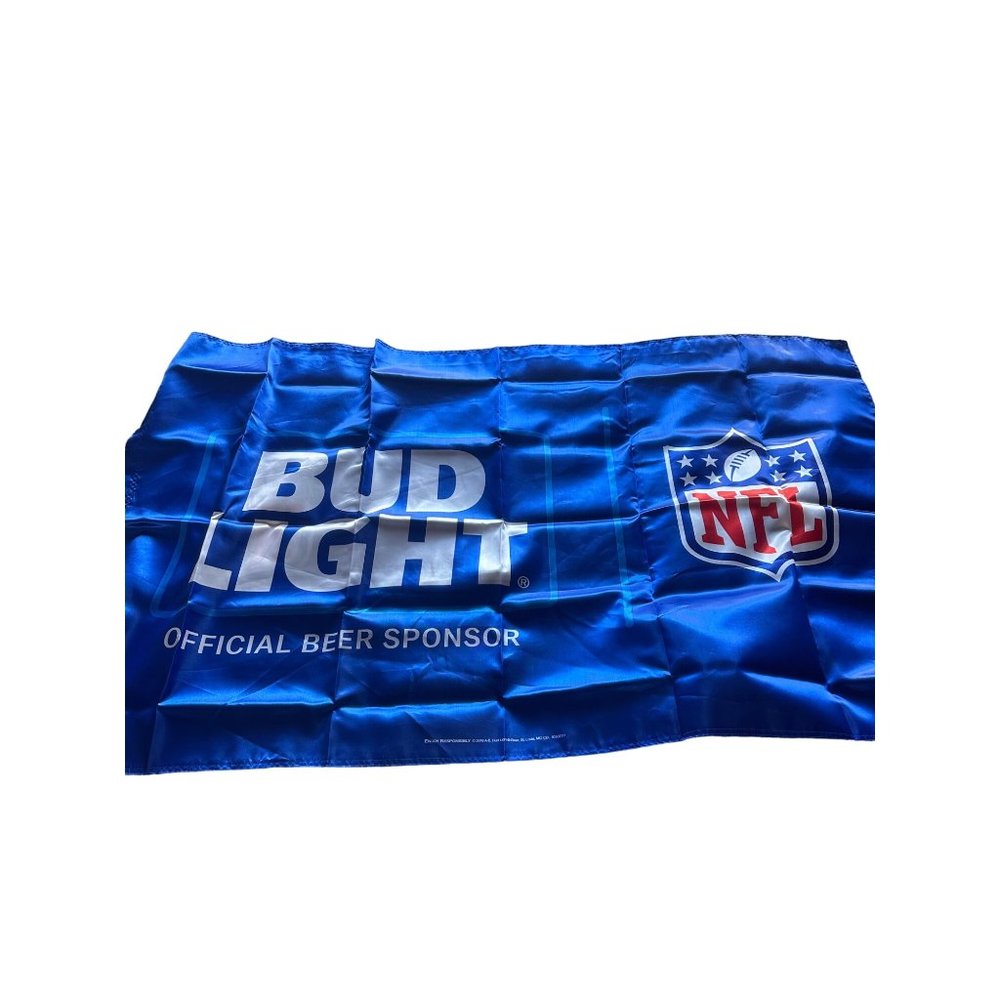 Bud Light NFL Blue Flag with Grommets 36 x 61" Double Sided‎